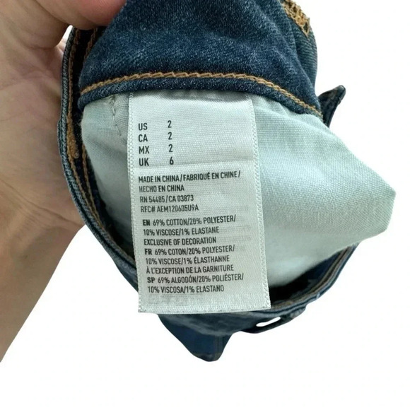 American Eagle button down front Jean denim mini skirt women’s size 2 stretchy - Picture 9 of 9